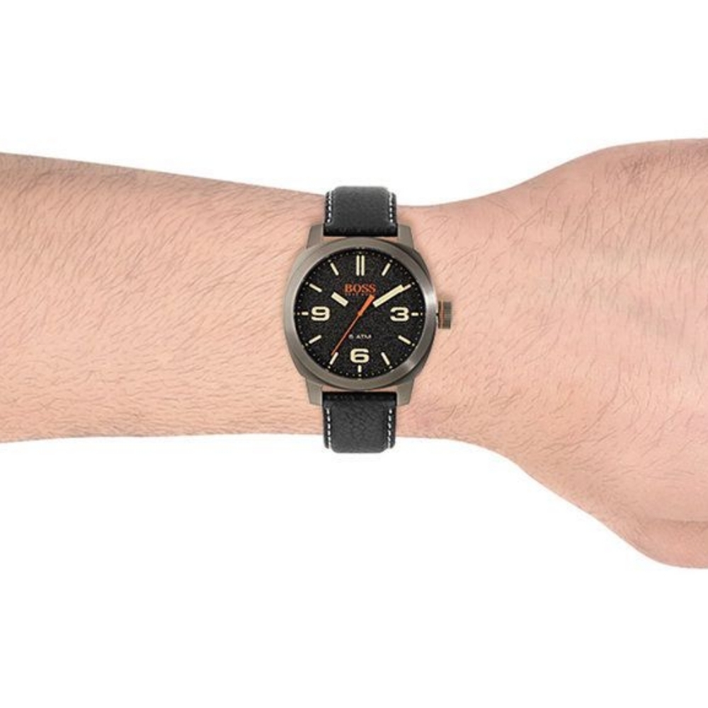 Hugo Boss Cape Town Black Leather Men's watch - Picture 4 of 4